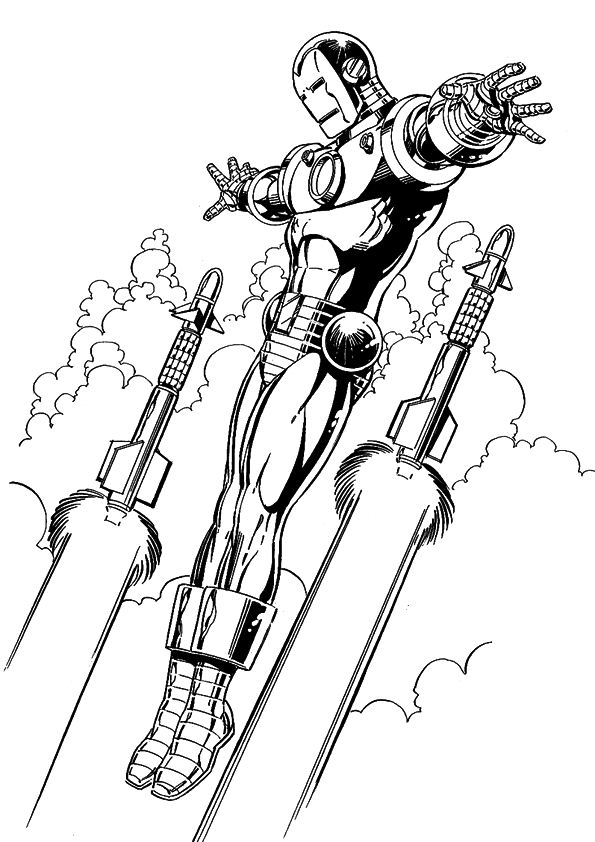 Plansa de colorat cu Iron Man 55 51